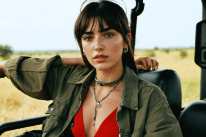 découvrez les looks irrésistiblement stylés de dua lipa en safari sur instagram, mêlant veste officier, blouse bohème et polo rouge pour un style unique et tendance.