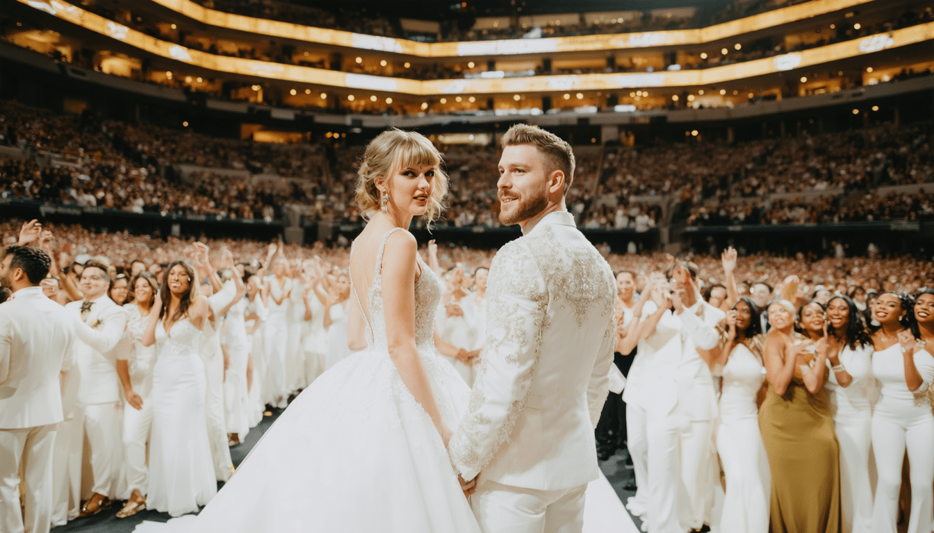 découvrez le mariage spectaculaire de taylor swift et travis kelce au madison square garden, réunissant plus de 1000 invités pour une célébration inoubliable.