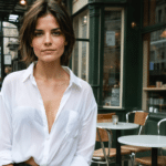 à new york, katie holmes transforme le port de la chemise, un classique délaissé par la génération z, en une tendance moderne et élégante.
