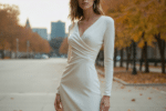 Chic et élégamment drapée, cette robe flatte toutes les silhouettes : le modèle incontournable de l’automne