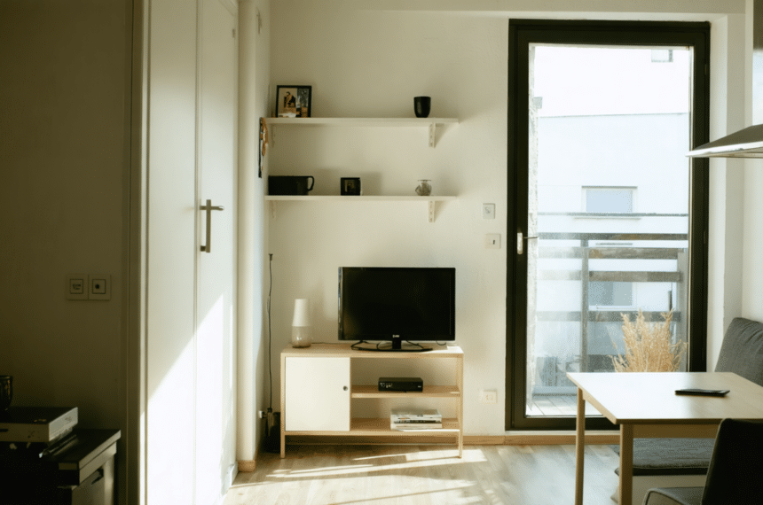 découvrez comment une mini-terrasse et des rangements ingénieux transforment ce studio de 23 m² en location et optimisent chaque recoin.