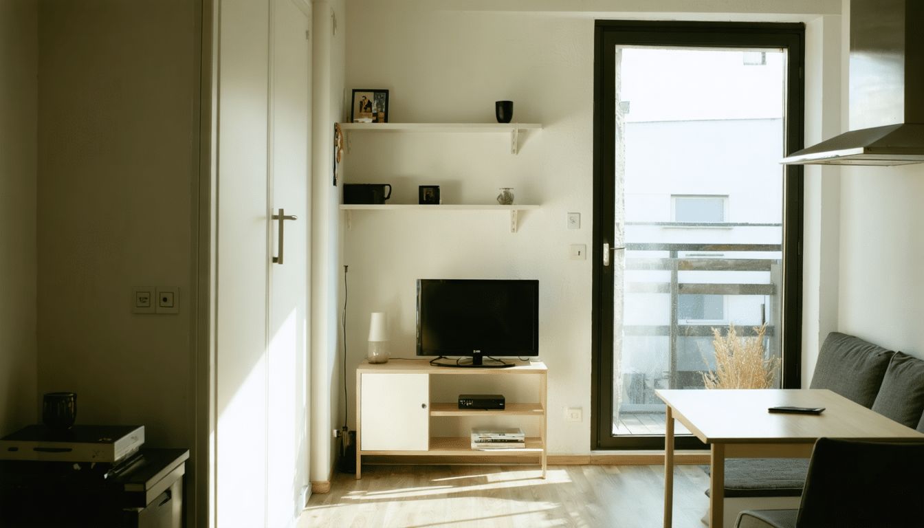 découvrez comment une mini-terrasse et des rangements ingénieux transforment ce studio de 23 m² en location et optimisent chaque recoin.