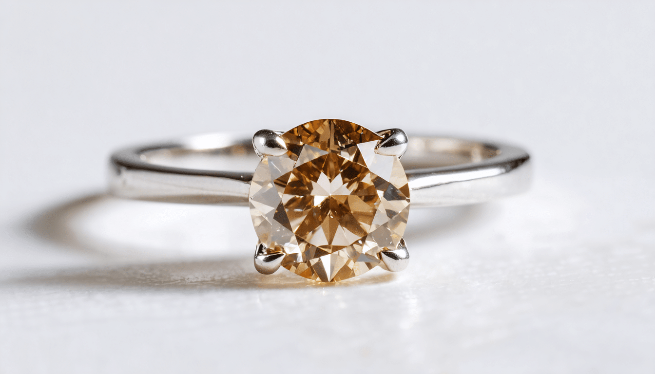 découvrez le diamant champagne, sa nuance chaleureuse et ses secrets, et laissez-vous séduire par son élégance singulière dans nos bijoux.